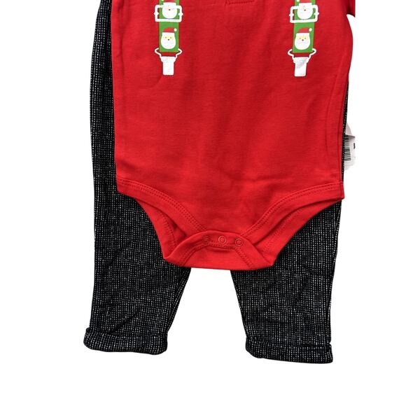 Baby Starters Festive Christmas Set Top & Pants Long Sleeves Red Black 6 Mos NWT - Picture 3 of 7
